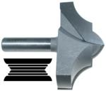 Magnate 7563 Shallow Classic Point Router Bit - 3/4" Radius; 3" Cutting Diameter; 1/2" Shank Diameter; 1-1/2" Cutting Height; 2" Shank Length